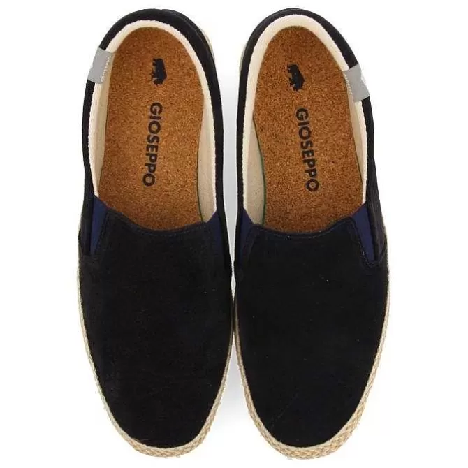 Alpargatas<Gioseppo Alpargata De Piel Azul Marino Con Elasticos Y Algodon Reciclado Para Hombre Proger
