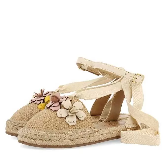 Niñas | Zapatos De Bailarina<Gioseppo Alpargata De Piel Nude Con Adornos Flores Para Nina Y Nino Prescott