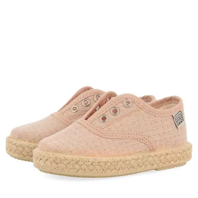Bebe | Sneakers Bebe Nina<Gioseppo Alpargata Estilo Oxford Rosa Con Detalles De Yute Para Bebe Assoro