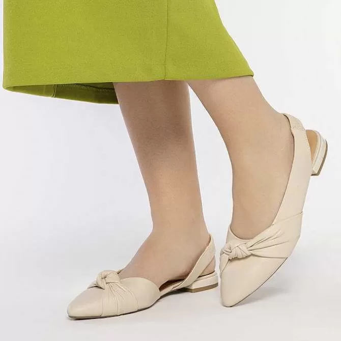 Bailarinas<Gioseppo Bailarina Sin Tacon De Piel Con Detalle Nudo Blanco Rojo Para Mujer Iballe