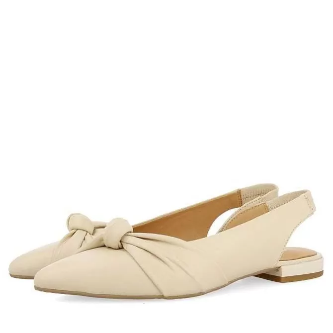Bailarinas<Gioseppo Bailarina Sin Tacon De Piel Con Detalle Nudo Blanco Rojo Para Mujer Iballe