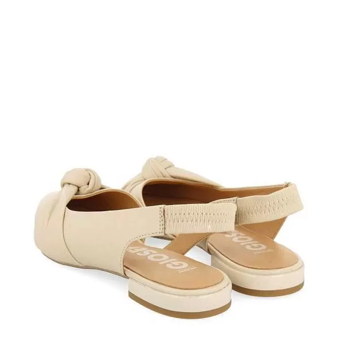 Bailarinas<Gioseppo Bailarina Sin Tacon De Piel Con Detalle Nudo Blanco Rojo Para Mujer Iballe