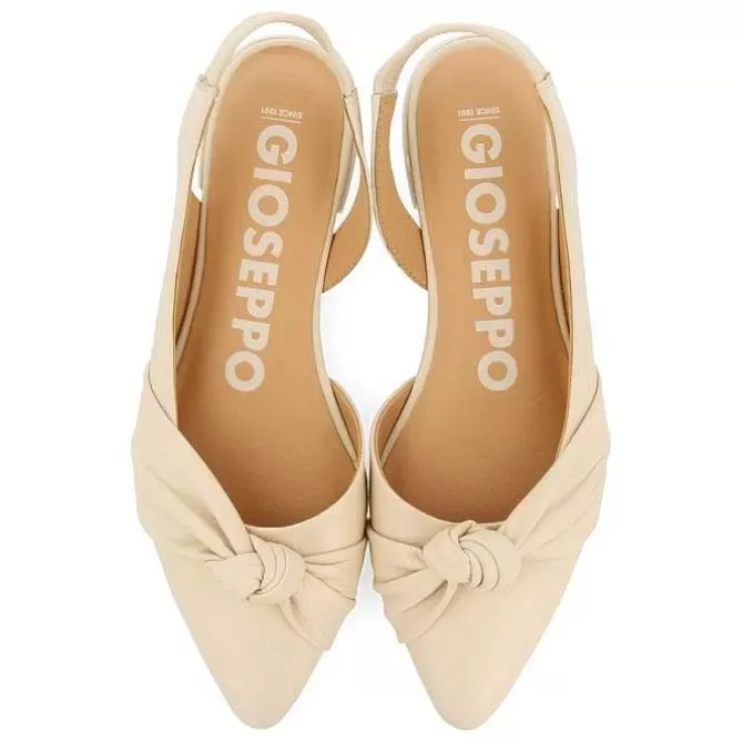 Bailarinas<Gioseppo Bailarina Sin Tacon De Piel Con Detalle Nudo Blanco Rojo Para Mujer Iballe