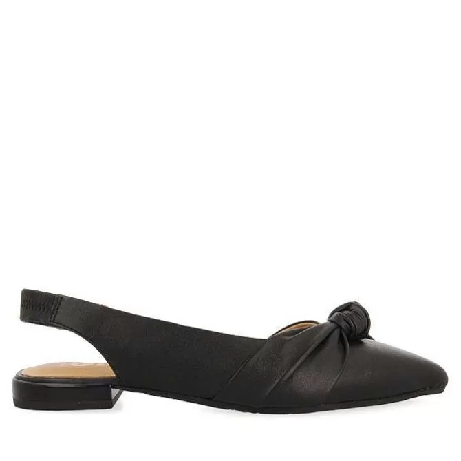 Bailarinas<Gioseppo Bailarina Sin Tacon De Piel Negra Con Detalle Nudo Para Mujer Iballe
