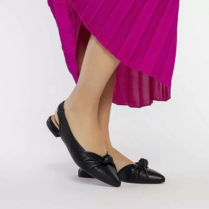 Bailarinas<Gioseppo Bailarina Sin Tacon De Piel Negra Con Detalle Nudo Para Mujer Iballe