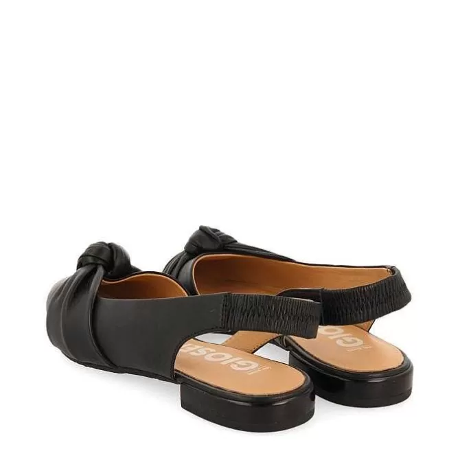 Bailarinas<Gioseppo Bailarina Sin Tacon De Piel Negra Con Detalle Nudo Para Mujer Iballe