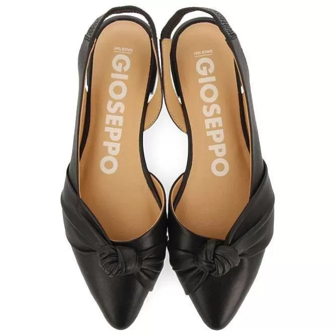 Bailarinas<Gioseppo Bailarina Sin Tacon De Piel Negra Con Detalle Nudo Para Mujer Iballe