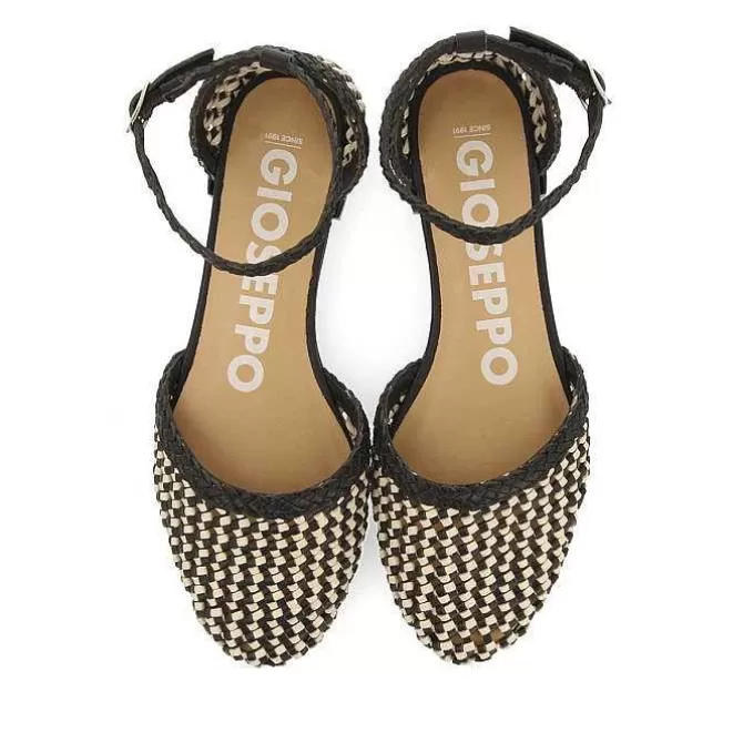 Bailarinas<Gioseppo Bailarinas Bicolor De Piel Trenzada Con Cierre De Pulsera Para Mujer Konispol