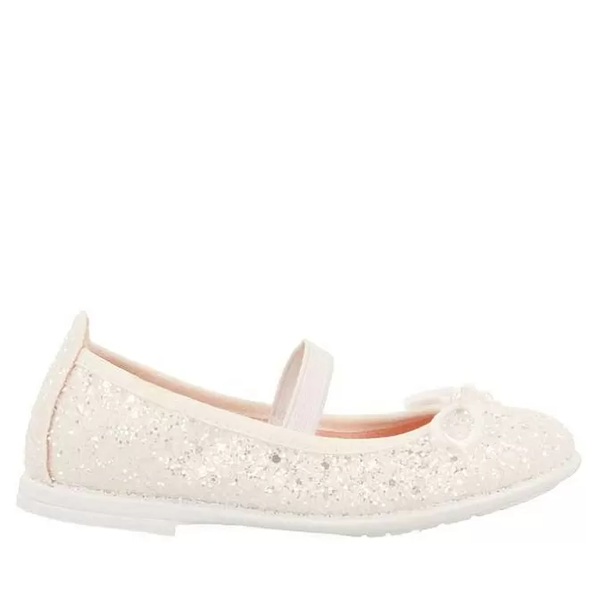 Niñas | Zapatos De Bailarina<Gioseppo Bailarinas Con Purpurina Y Tira Elastica Nina Y Nino Blanco Molalla