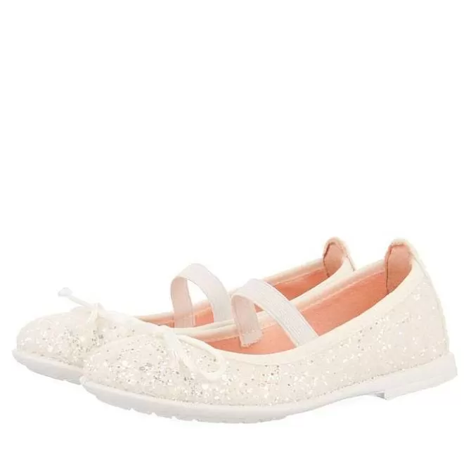 Niñas | Zapatos De Bailarina<Gioseppo Bailarinas Con Purpurina Y Tira Elastica Nina Y Nino Blanco Molalla