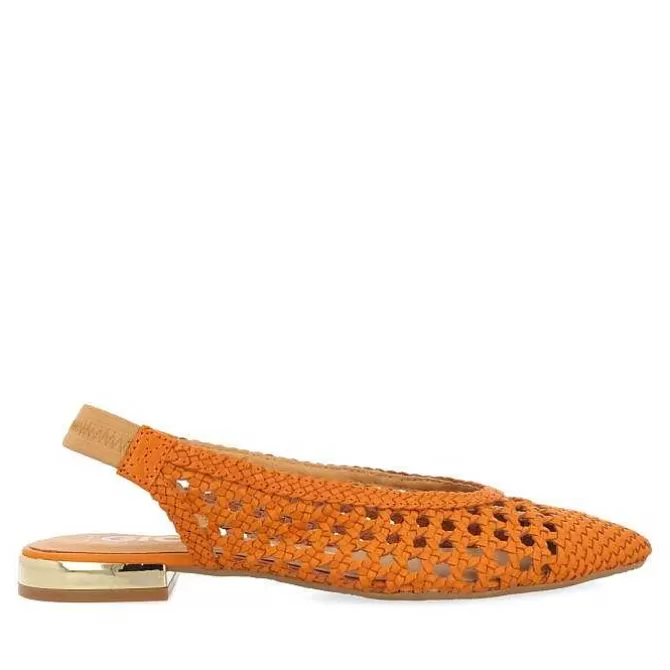 Bailarinas<Gioseppo Bailarinas De Mujer Argirita Piel Naranja Trenzado