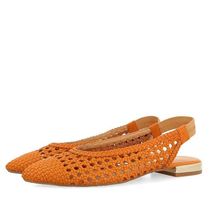 Bailarinas<Gioseppo Bailarinas De Mujer Argirita Piel Naranja Trenzado