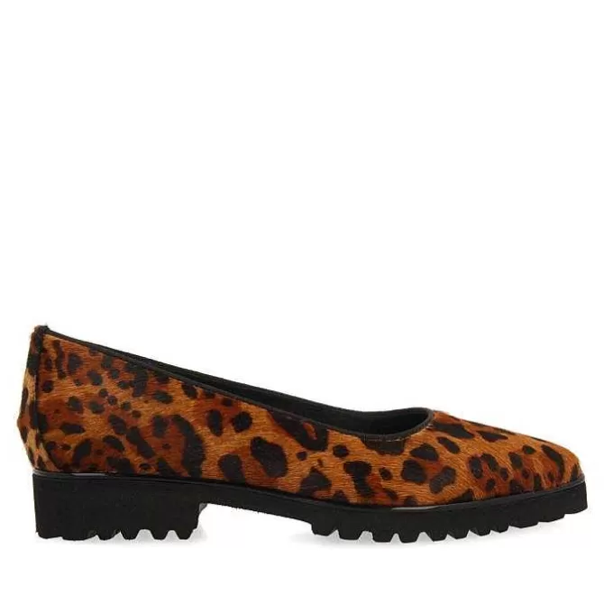 Bailarinas<Gioseppo Bailarinas De Mujer Ruka De Piel Con Estampado De Leopardo Y Suela Gruesa Track