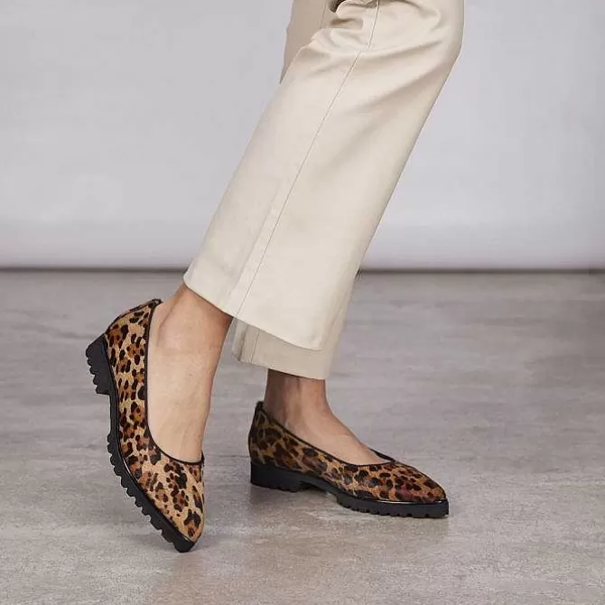 Bailarinas<Gioseppo Bailarinas De Mujer Ruka De Piel Con Estampado De Leopardo Y Suela Gruesa Track