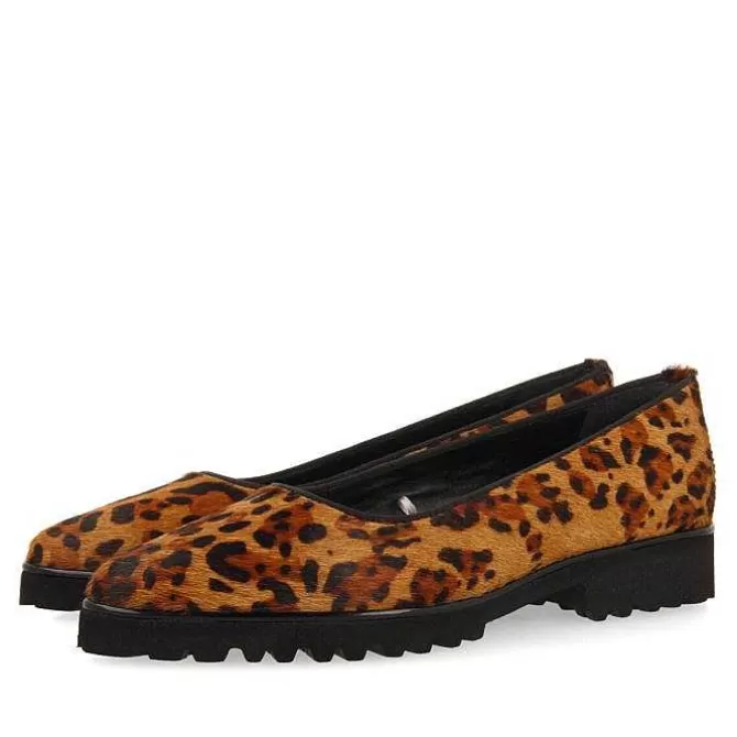 Bailarinas<Gioseppo Bailarinas De Mujer Ruka De Piel Con Estampado De Leopardo Y Suela Gruesa Track