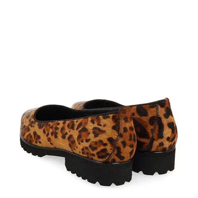 Bailarinas<Gioseppo Bailarinas De Mujer Ruka De Piel Con Estampado De Leopardo Y Suela Gruesa Track