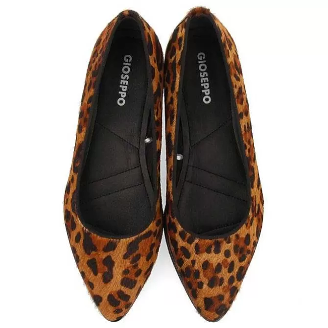 Bailarinas<Gioseppo Bailarinas De Mujer Ruka De Piel Con Estampado De Leopardo Y Suela Gruesa Track