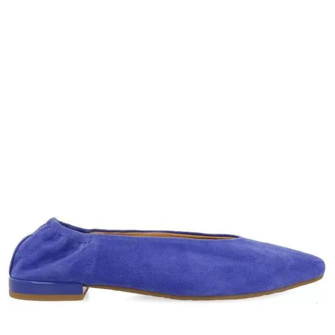 Bailarinas<Gioseppo Bailarinas De Piel Azul Con Punta En Punta Y Tacon Con Volantes Para Mujer Gageac