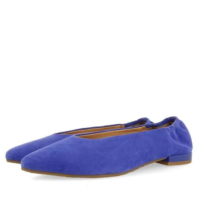 Bailarinas<Gioseppo Bailarinas De Piel Azul Con Punta En Punta Y Tacon Con Volantes Para Mujer Gageac