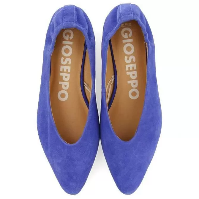Bailarinas<Gioseppo Bailarinas De Piel Azul Con Punta En Punta Y Tacon Con Volantes Para Mujer Gageac