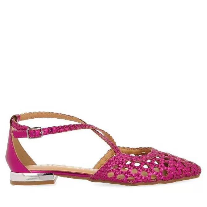 Bailarinas<Gioseppo Bailarinas De Piel Color Fucsia Con Detalles Trenzados Para Mujer Leskovic
