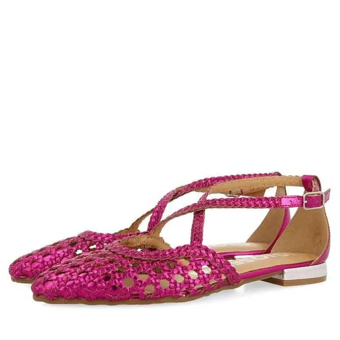 Bailarinas<Gioseppo Bailarinas De Piel Color Fucsia Con Detalles Trenzados Para Mujer Leskovic