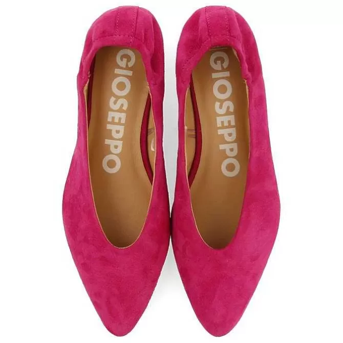 Bailarinas<Gioseppo Bailarinas De Piel Color Fucsia Con Punta En Punta Y Tacon Con Volantes Para Mujer Gageac