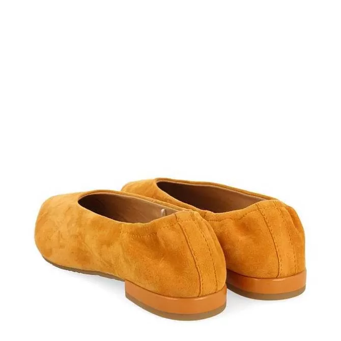 Bailarinas<Gioseppo Bailarinas De Piel Con Punta En Punta Y Tacon Con Volantes Naranja Para Mujer Gageac
