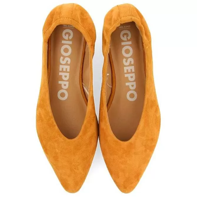 Bailarinas<Gioseppo Bailarinas De Piel Con Punta En Punta Y Tacon Con Volantes Naranja Para Mujer Gageac