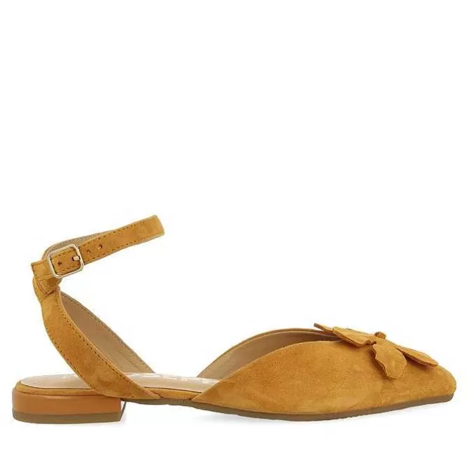 Bailarinas<Gioseppo Bailarinas De Piel Desaparecidas Con Detalle De Flores Naranja Para Mujer Howey