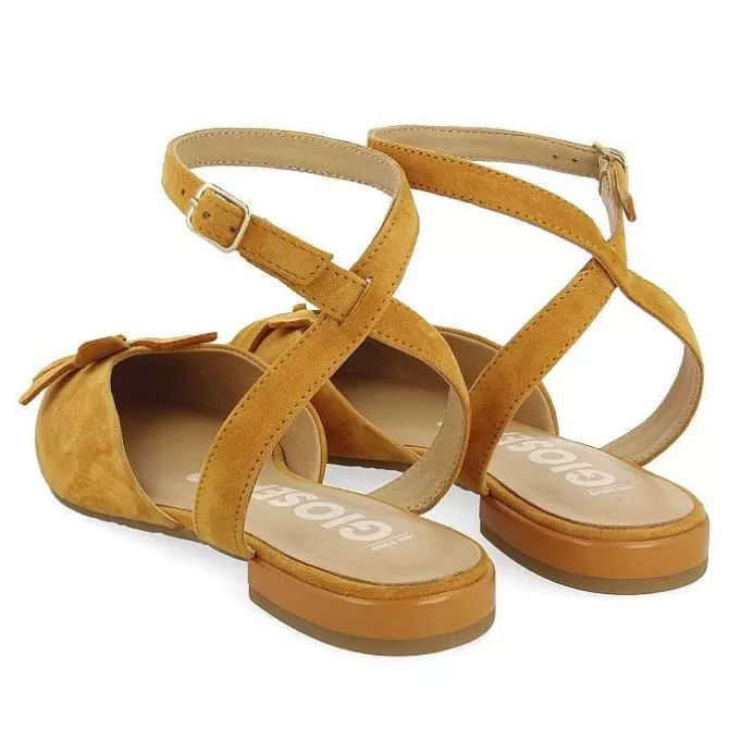 Bailarinas<Gioseppo Bailarinas De Piel Desaparecidas Con Detalle De Flores Naranja Para Mujer Howey