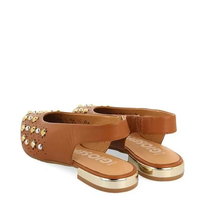 Bailarinas<Gioseppo Bailarinas De Piel Sin Forro En Color Cuero Con Detalle De Tachuelas Para Mujer Dakovo