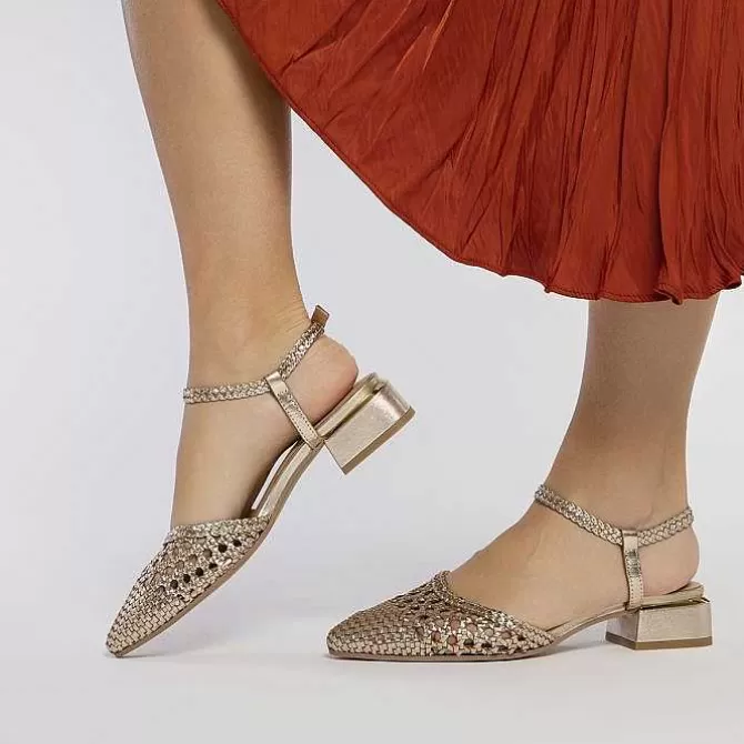 Bailarinas<Gioseppo Bailarinas De Piel Trenzada Color Platino Para Mujer Mineo