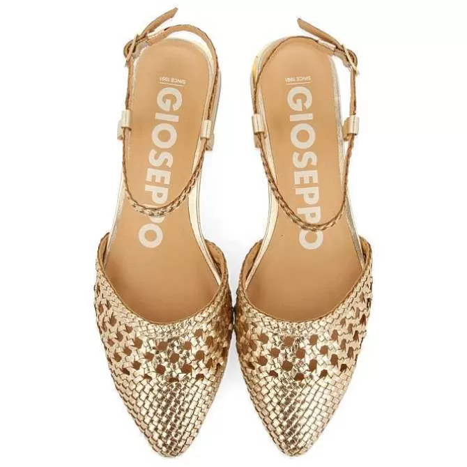Bailarinas<Gioseppo Bailarinas De Piel Trenzada Color Platino Para Mujer Mineo