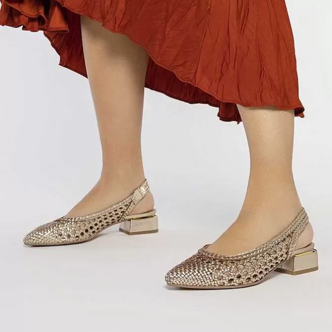 Bailarinas<Gioseppo Bailarinas De Piel Trenzada Color Platino Para Mujer Piskove