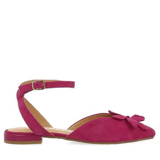 Bailarinas<Gioseppo Bailarinas Piel Fucsia Detalle De Flor Para Mujer Howey