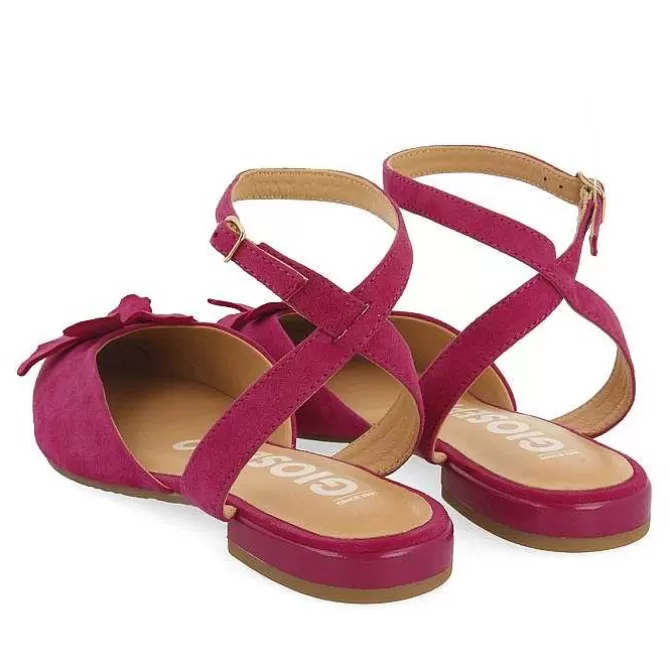 Bailarinas<Gioseppo Bailarinas Piel Fucsia Detalle De Flor Para Mujer Howey