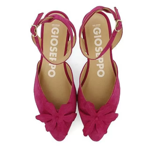 Bailarinas<Gioseppo Bailarinas Piel Fucsia Detalle De Flor Para Mujer Howey