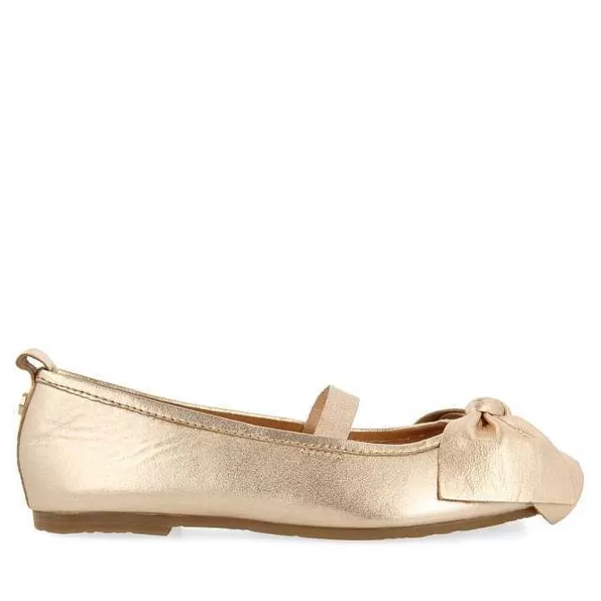 Niñas | Zapatos De Bailarina<Gioseppo Bailarinas Piel Rosa Dorada Con Lazo Para Nina Y Nino Tudy