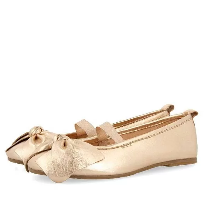 Niñas | Zapatos De Bailarina<Gioseppo Bailarinas Piel Rosa Dorada Con Lazo Para Nina Y Nino Tudy