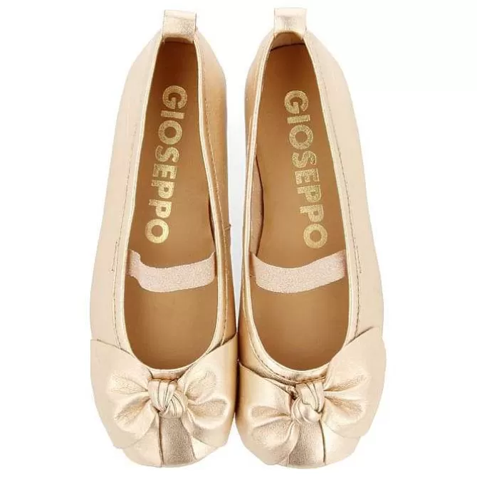 Niñas | Zapatos De Bailarina<Gioseppo Bailarinas Piel Rosa Dorada Con Lazo Para Nina Y Nino Tudy