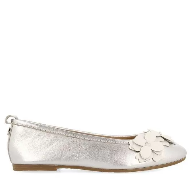 Niñas | Zapatos De Bailarina<Gioseppo Bailarinas Plata Con Decoracion Floral Para Nina Y Nino Pharr