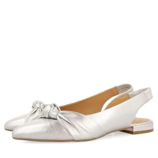 Bailarinas<Gioseppo Bailarinas Sin Piel Plata Con Detalle Nudo Para Mujer Iballe