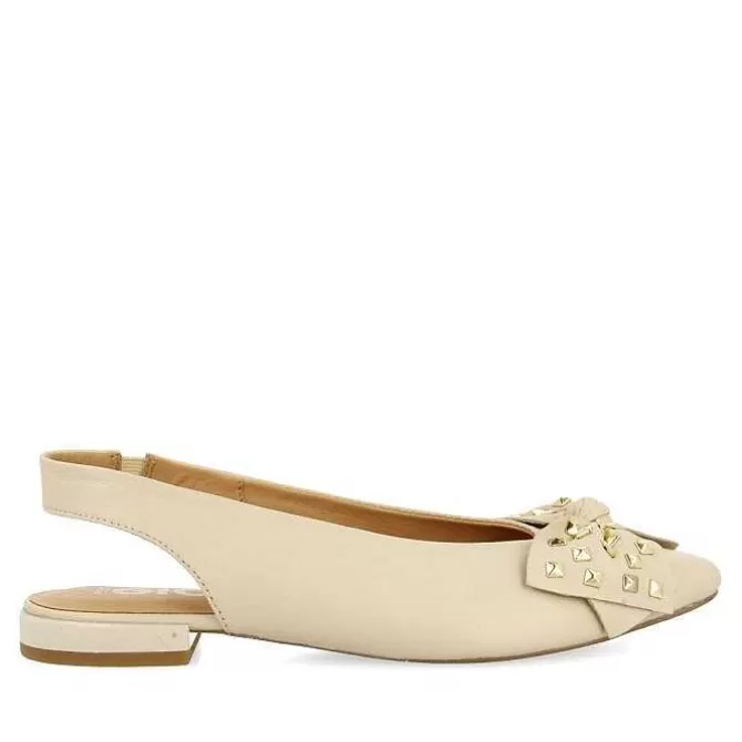 Bailarinas<Gioseppo Bailarinas Sin Tacon De Piel Con Detalle Lazo Blanco Rojo Para Mujer Kallmet