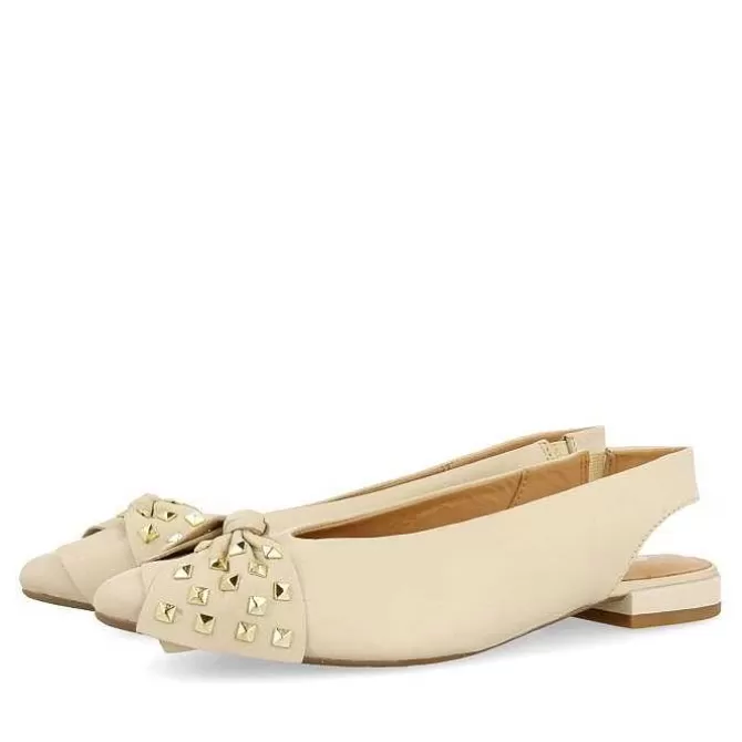 Bailarinas<Gioseppo Bailarinas Sin Tacon De Piel Con Detalle Lazo Blanco Rojo Para Mujer Kallmet