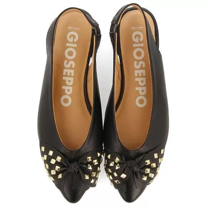 Bailarinas<Gioseppo Bailarinas Sin Tacon De Piel Negra Con Detalle Lazo Para Mujer Kallmet