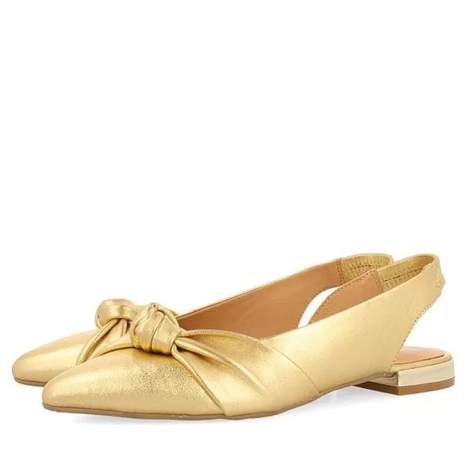 Bailarinas<Gioseppo Bailarinas Sin Tacon Piel Dorada Con Detalle Nudo Para Mujer Iballe