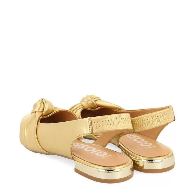 Bailarinas<Gioseppo Bailarinas Sin Tacon Piel Dorada Con Detalle Nudo Para Mujer Iballe