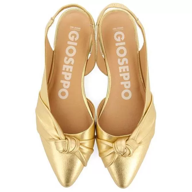 Bailarinas<Gioseppo Bailarinas Sin Tacon Piel Dorada Con Detalle Nudo Para Mujer Iballe