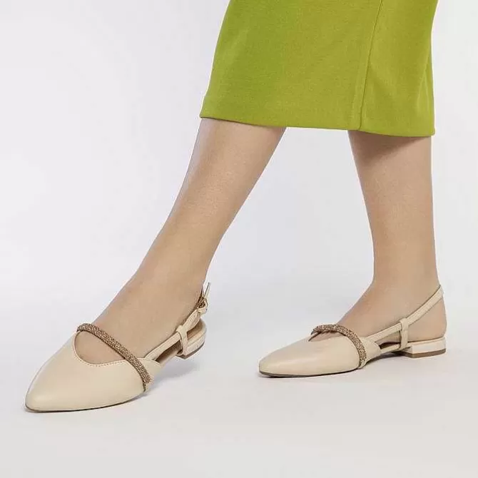 Fiesta<Gioseppo Bailarinas Slip-On De Piel Con Detalle Joya En Blanco Rojo Para Mujer Godrano